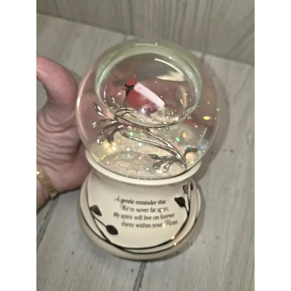 The Bradford Exchange Messenger from Heaven Memorial Cardinal Glitter Globe